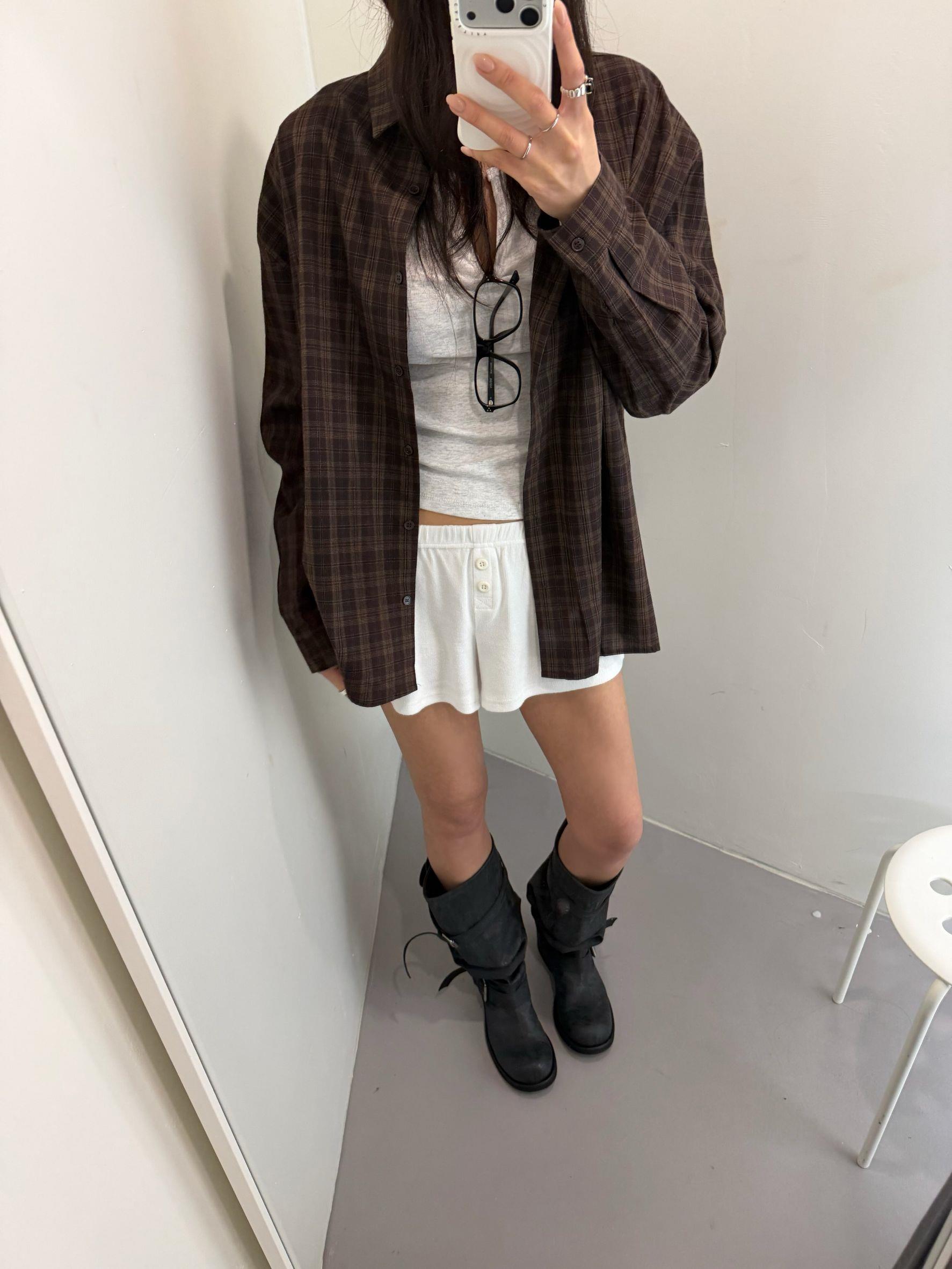 秋冬配色格紋襯衫